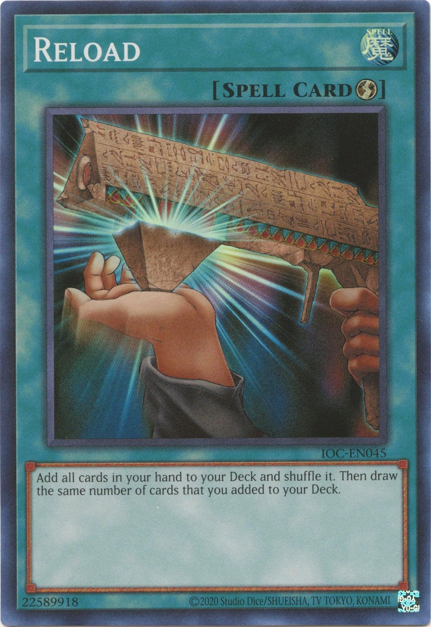 Invasion of Chaos (25th Anniversary Edition), Normal Spell, Spell, Super Rare, Unlimited Reload (25th Anniversary) [IOC-EN045] Super Rare - Trading Card World