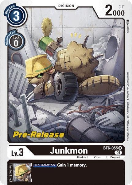 Black, BT6-055, Digimon, Double Diamond Pre-Release Cards, Puppet, Rookie, Uncommon, Virus Junkmon [BT6-055] [Double Diamond Pre-Release Cards] - Trading Card World