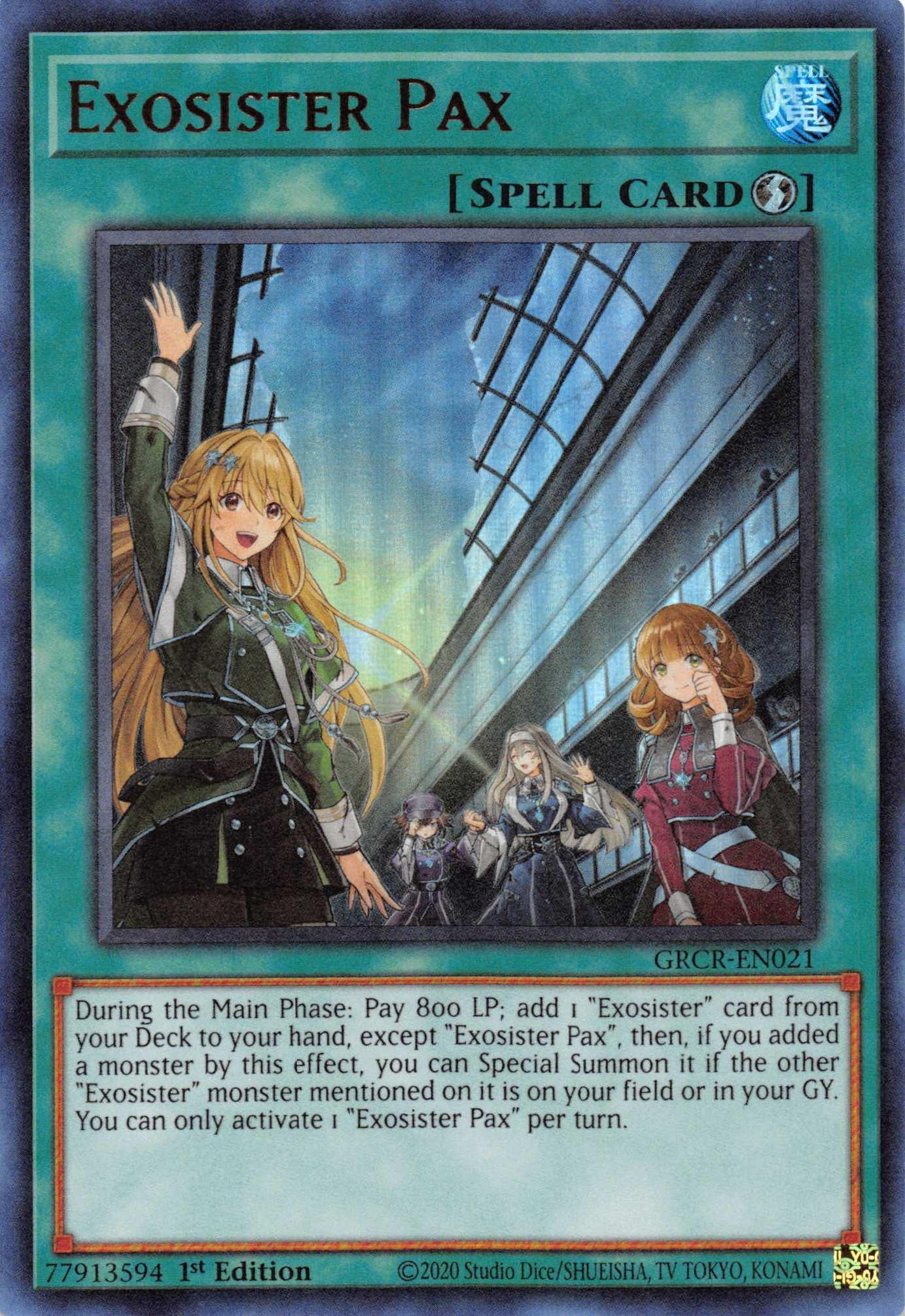 1st Edition, Quick-Play Spell, Spell, The Grand Creators, Ultra Rare Exosister Pax [GRCR-EN021] Ultra Rare - Trading Card World