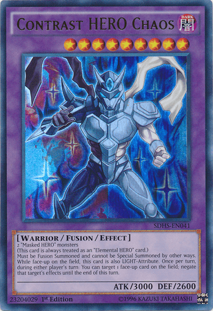 1st Edition, Dark, Fusion/Effect Monster, Structure Deck: HERO Strike, Ultra Rare, Unlimited, Warrior Contrast Hero Chaos [SDHS-EN041] Ultra Rare - Trading Card World