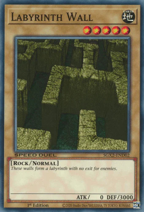 1st Edition, Common, Earth, Normal Monster, Rock, Speed Duel GX: Midterm Paradox Labyrinth Wall [SGX2-END02] Common - Trading Card World