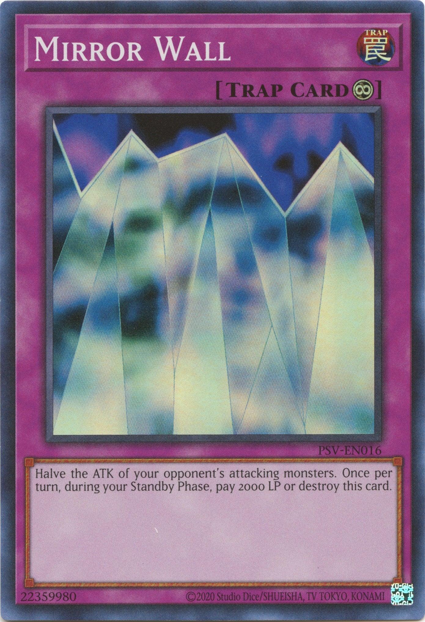 Continuous Trap, Pharaoh's Servant (25th Anniversary Edition), Super Rare, Trap, Unlimited Mirror Wall (25th Anniversary) [PSV-EN016] Super Rare - Trading Card World