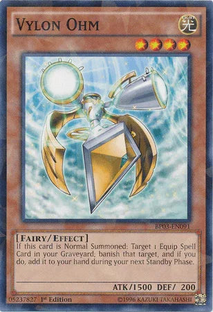 1st Edition, Battle Pack 3: Monster League, Effect Monster, Fairy, Light, Shatterfoil Rare Vylon Ohm [BP03-EN091] Shatterfoil Rare - Trading Card World