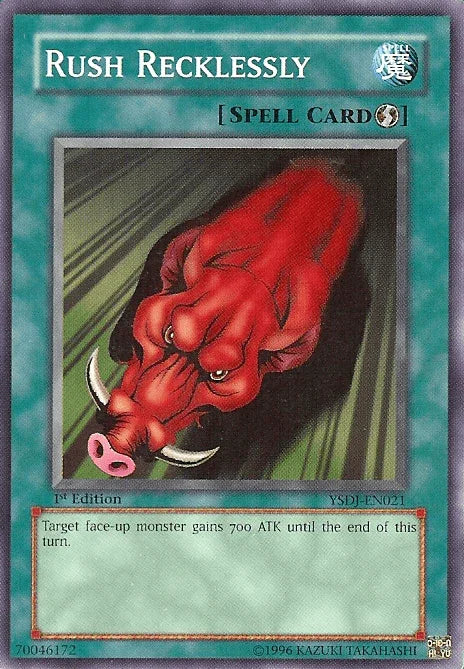 1st Edition, Common, Quick Play Spell, Spell, Starter Deck: Jaden Yuki, Unlimited Rush Recklessly [YSDJ-EN021] Common - Trading Card World