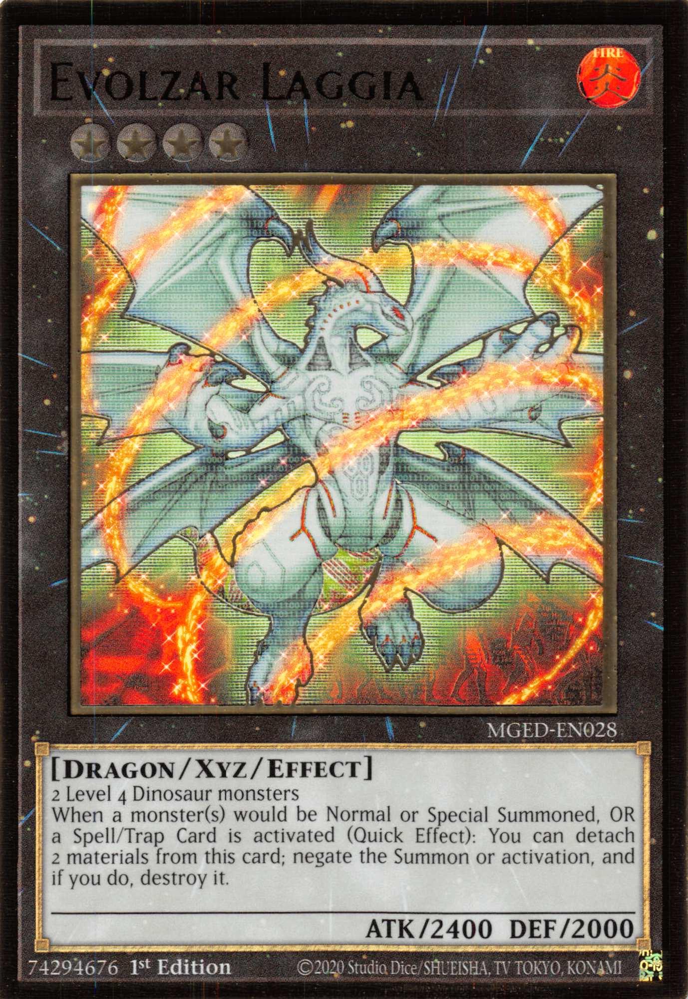 1st Edition, Dragon, Fire, Gold Rare, Maximum Gold: El Dorado, Xyz/Effect Monster Evolzar Laggia [MGED-EN028] Gold Rare - Trading Card World