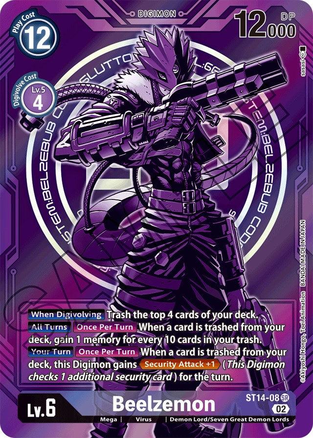 Demon Lord/Seven Great Demon Lords, Digimon, Mega, Purple, ST14-08, Starter Deck: Beelzemon Advanced Deck Set, Super Rare, Virus Beelzemon [ST14-08] (Alternate Art) [Starter Deck: Beelzemon Advanced Deck Set] - Trading Card World