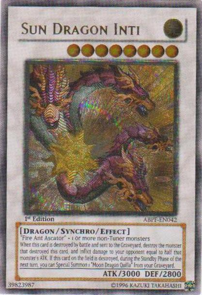 1st Edition, Absolute Powerforce, Dragon, Light, Synchro/Effect Monster, Ultimate Rare, Unlimited Sun Dragon Inti [ABPF-EN042] Ultimate Rare - Trading Card World