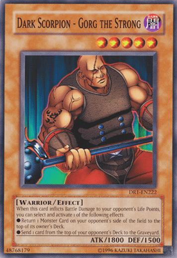 Common, Dark, Dark Revelation Volume 1, Effect Monster, Unlimited, Warrior Dark Scorpion - Gorg the Strong [DR1-EN222] Common - Trading Card World