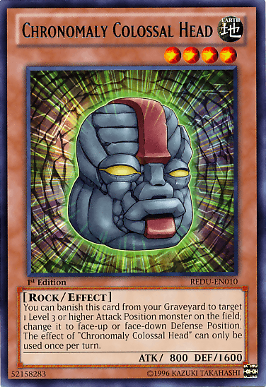 1st Edition, Earth, Effect Monster, Rare, Return of the Duelist, Rock, Unlimited Chronomaly Colossal Head [REDU-EN010] Rare - Trading Card World