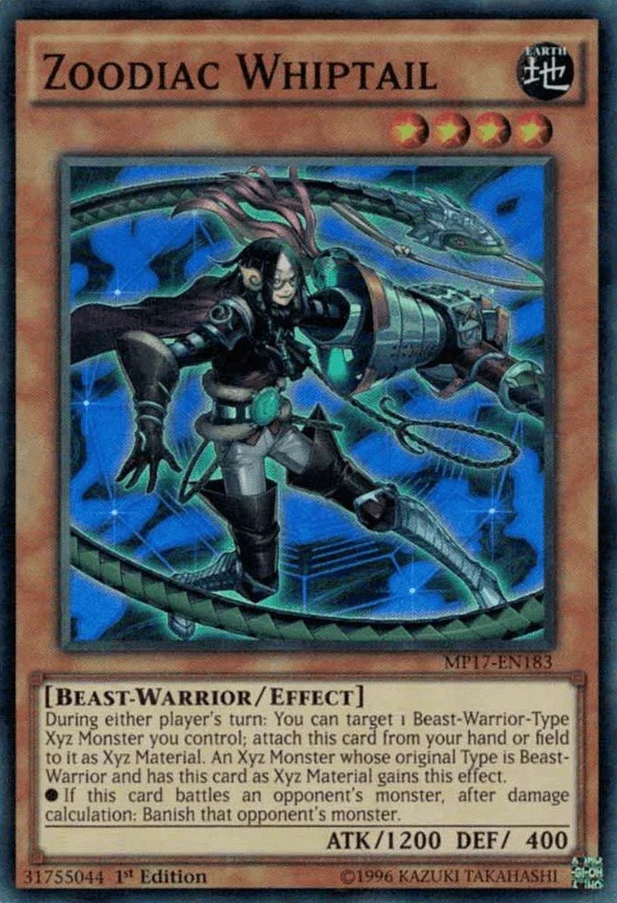 1st Edition, 2017 Mega-Tins Mega Pack, Beast-Warrior, Earth, Effect Monster, Super Rare Zoodiac Whiptail [MP17-EN183] Super Rare - Trading Card World
