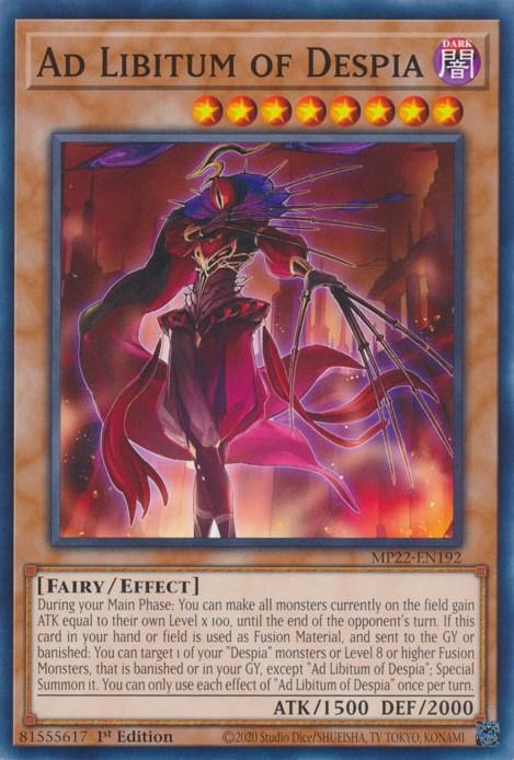1st Edition, 2022 Tin of the Pharaoh's Gods, Common, Dark, Effect Monster, Fairy Ad Libitum of Despia [MP22-EN192] Common - Trading Card World