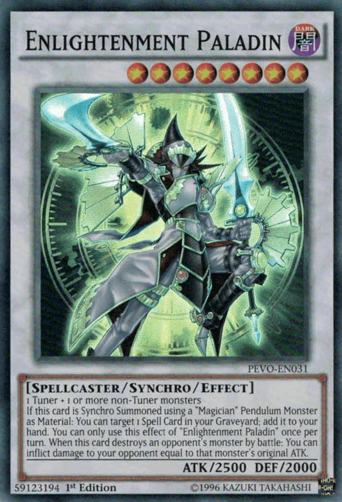 1st Edition, Dark, Pendulum Evolution, Spellcaster, Super Rare, Synchro/Effect Monster Enlightenment Paladin [PEVO-EN031] Super Rare - Trading Card World