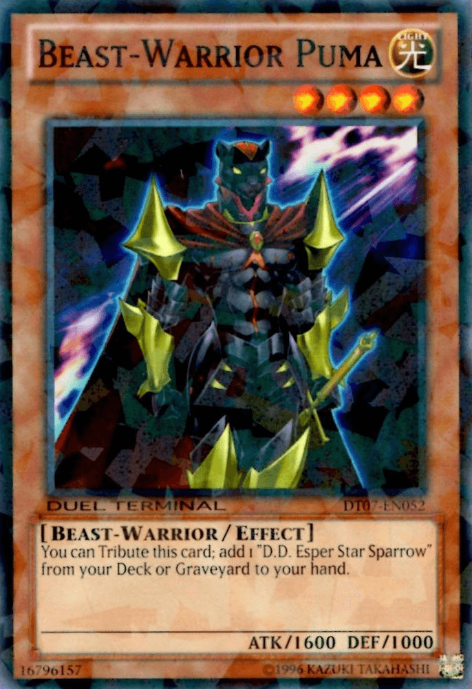 Beast-Warrior, Common, Duel Terminal 7, Effect Monster, Light, Limited Beast-Warrior Puma [DT07-EN052] Common - Trading Card World