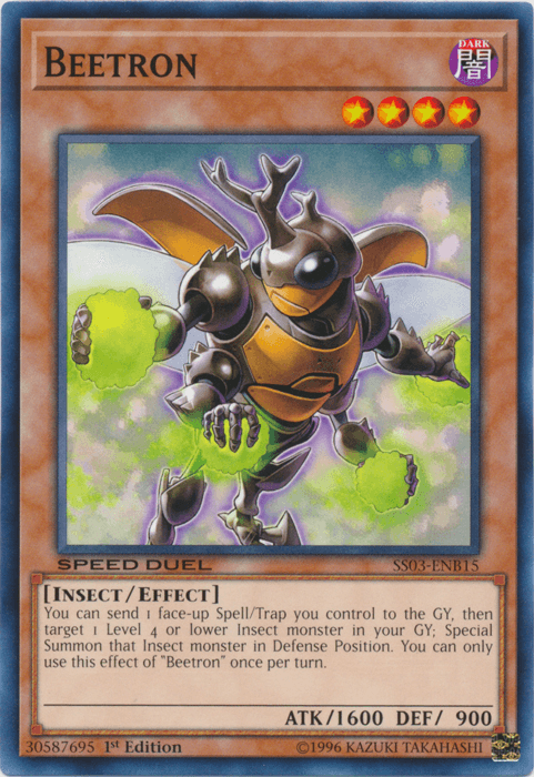 1st Edition, Common, Dark, Effect Monster, Insect, Speed Duel: Ultimate Predators Beetron [SS03-ENB15] Common - Trading Card World