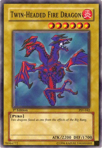 1st Edition, Common, Fire, Normal Monster, Pharaoh's Servant, Pyro, Unlimited Twin-Headed Fire Dragon [PSV-042] Common - Trading Card World