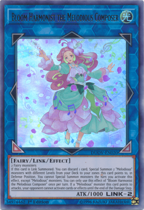 1st Edition, Duel Overload, Fairy, Light, Link/Effect Monster, Ultra Rare Bloom Harmonist the Melodious Composer [DUOV-EN020] Ultra Rare - Trading Card World