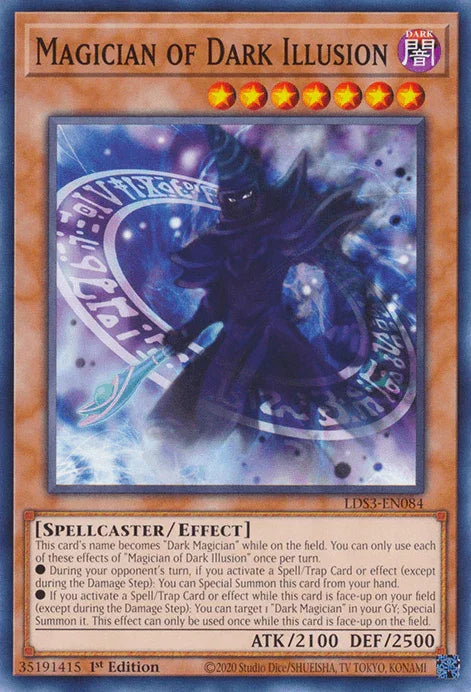 1st Edition, Common, Dark, Effect Monster, Legendary Duelists: Season 3, Spellcaster Magician of Dark Illusion [LDS3-EN084] Common - Trading Card World