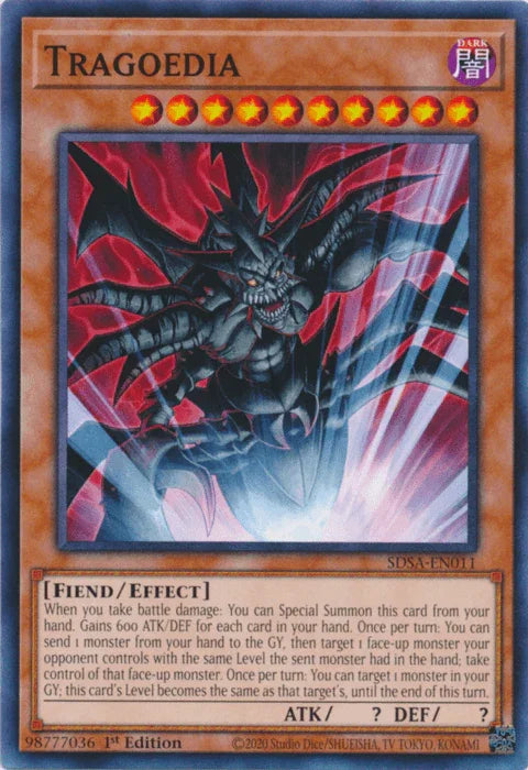 1st Edition, Common, Dark, Effect Monster, Fiend, Structure Deck: Sacred Beasts Tragoedia [SDSA-EN011] Common - Trading Card World