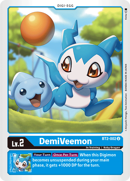 Baby Dragon, Blue, BT2-002, Digi-Egg, In-Training, Release Special Booster Ver.1.5, Uncommon DemiVeemon [BT2-002] [Release Special Booster Ver.1.5] - Trading Card World