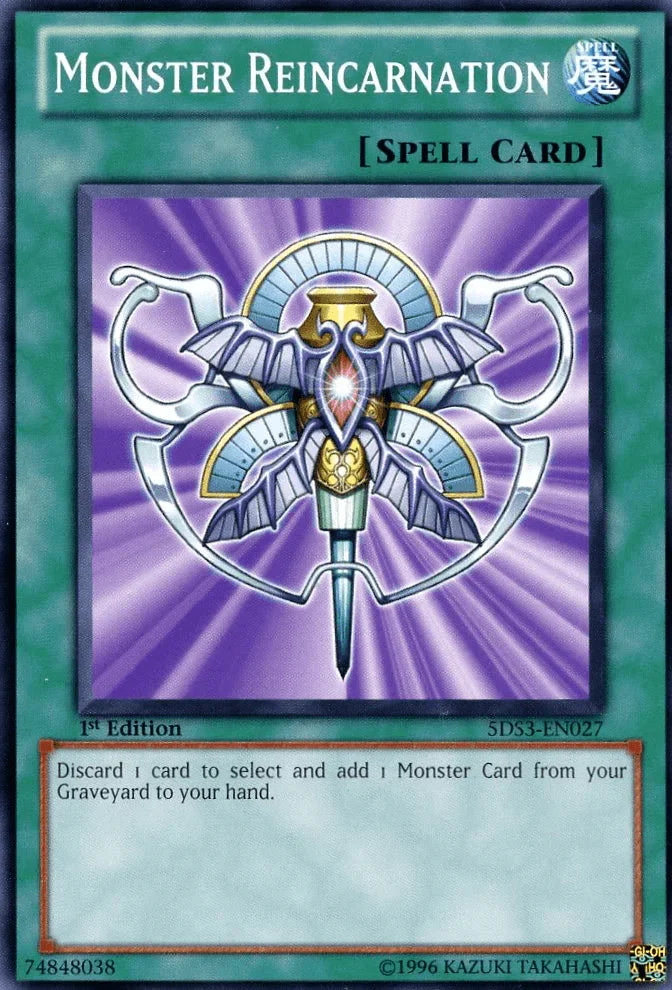 1st Edition, Common, Normal Spell, Spell, Starter Deck: Duelist Toolbox Monster Reincarnation [5DS3-EN027] Common - Trading Card World