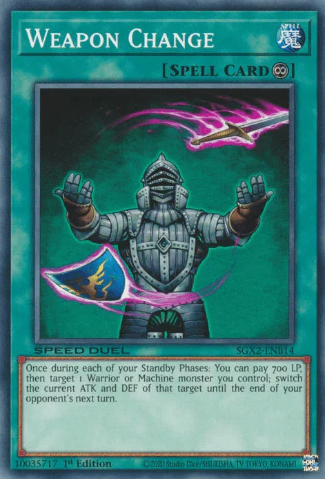 1st Edition, Common, Continuous Spell, Speed Duel GX: Midterm Paradox, Spell Weapon Change [SGX2-ENB14] Common - Trading Card World