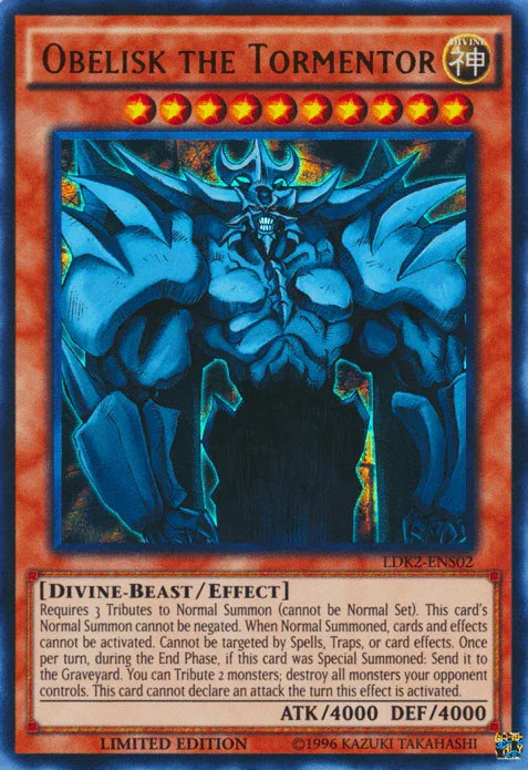 Divine, Divine-Beast, Effect Monster, Legendary Decks II, Limited, Ultra Rare Obelisk the Tormentor [LDK2-ENS02] Ultra Rare - Trading Card World