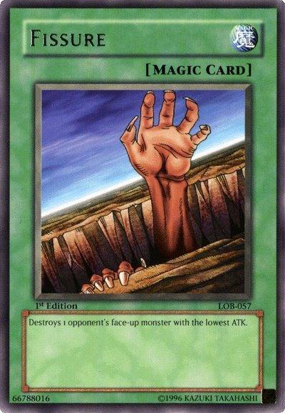1st Edition, Normal Spell, Rare, Spell, The Legend of Blue Eyes White Dragon, Unlimited Fissure [LOB-057] Rare - Trading Card World