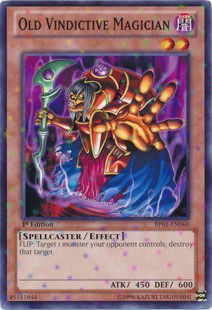 1st Edition, Battle Pack: Epic Dawn, Dark, Effect Monster, Spellcaster, Starfoil Rare, Unlimited Old Vindictive Magician [BP01-EN060] Starfoil Rare - Trading Card World