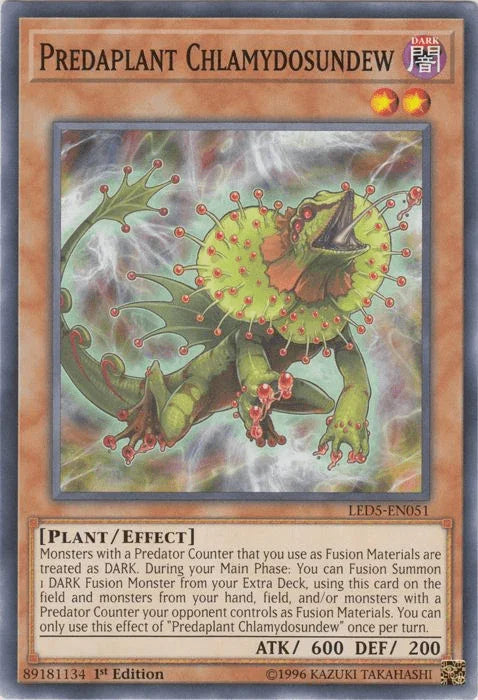 1st Edition, Common, Dark, Effect Monster, Legendary Duelists: Immortal Destiny, Plant Predaplant Chlamydosundew [LED5-EN051] Common - Trading Card World