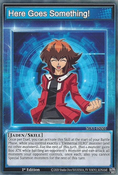 1st Edition, Common, Skill, Speed Duel GX: Duel Academy Box Here Goes Something! [SGX1-ENS01] Common - Trading Card World