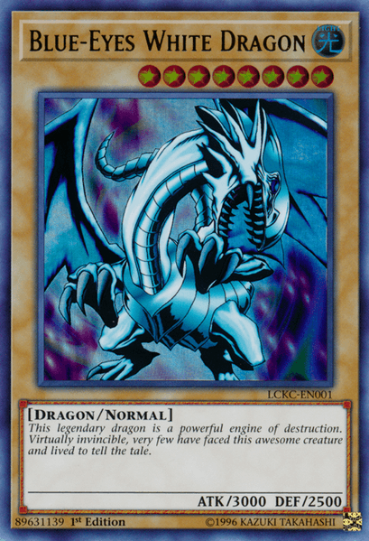 1st Edition, Dragon, Legendary Collection Kaiba, Light, Normal Monster, Ultra Rare, Unlimited Blue-Eyes White Dragon (Version 1) [LCKC-EN001] Ultra Rare - Trading Card World