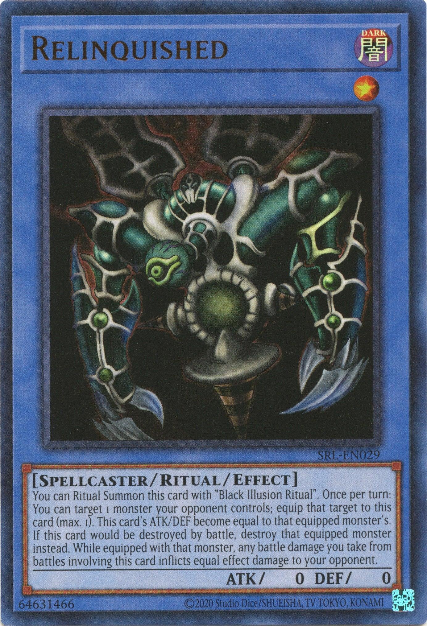 Dark, Ritual/Effect Monster, Spell Ruler (25th Anniversary Edition), Spellcaster, Ultra Rare, Unlimited Relinquished (25th Anniversary) [SRL-EN029] Ultra Rare - Trading Card World