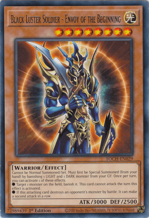 1st Edition, Effect Monster, Light, Rare, Toon Chaos, Unlimited, Warrior Black Luster Soldier - Envoy of the Beginning [TOCH-EN029] Rare - Trading Card World
