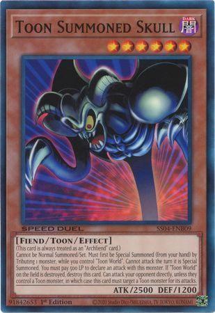 1st Edition, Common, Dark, Fiend, Speed Duel: Match of the Millennium, Toon/Effect Monster Toon Summoned Skull [SS04-ENB09] Common - Trading Card World