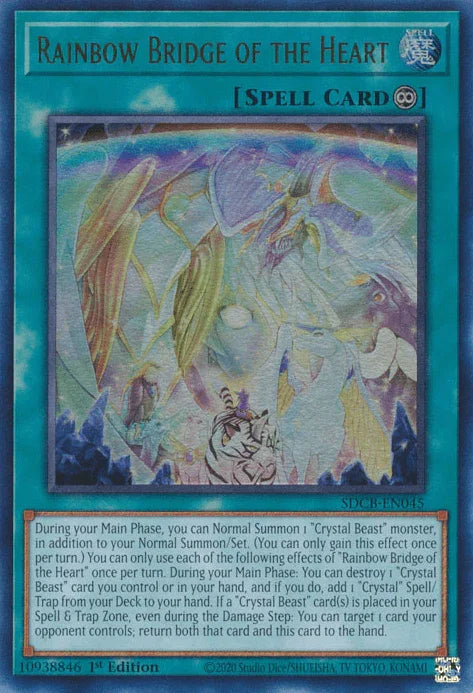 1st Edition, Continuous Spell, Spell, Structure Deck: Legend of the Crystal Beasts, Ultra Rare Rainbow Bridge of the Heart [SDCB-EN045] Ultra Rare - Trading Card World