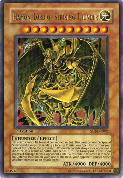 1st Edition, Effect Monster, Light, Shadow of Infinity, Thunder, Ultra Rare, Unlimited Hamon, Lord of Striking Thunder [SOI-EN002] Ultra Rare - Trading Card World