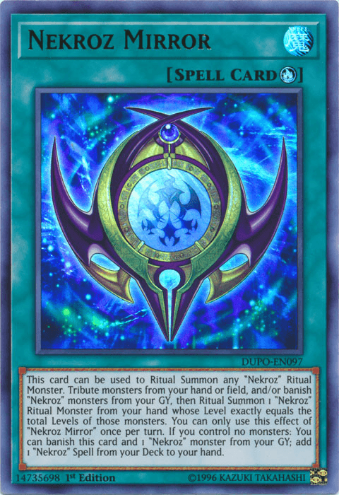 1st Edition, Duel Power, Ritual Spell, Spell, Ultra Rare, Unlimited Nekroz Mirror [DUPO-EN097] Ultra Rare - Trading Card World
