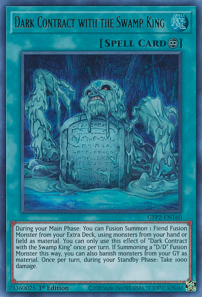 1st Edition, Continuous Spell, Ghosts From the Past: The 2nd Haunting, Spell, Ultra Rare Dark Contract with the Swamp King [GFP2-EN160] Ultra Rare - Trading Card World