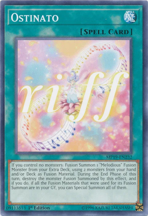 1st Edition, 2019 Gold Sarcophagus Tin Mega Pack, Common, Normal Spell, Spell, Unlimited Ostinato [MP19-EN232] Common - Trading Card World