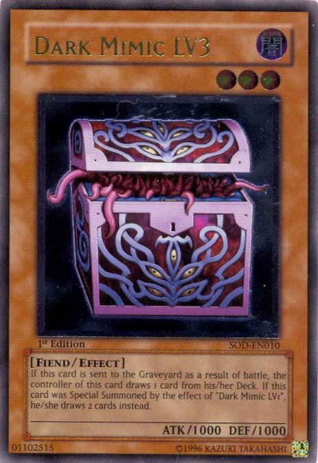1st Edition, Dark, Effect Monster, Fiend, Soul of the Duelist, Ultimate Rare, Unlimited Dark Mimic LV3 [SOD-EN010] Ultimate Rare - Trading Card World