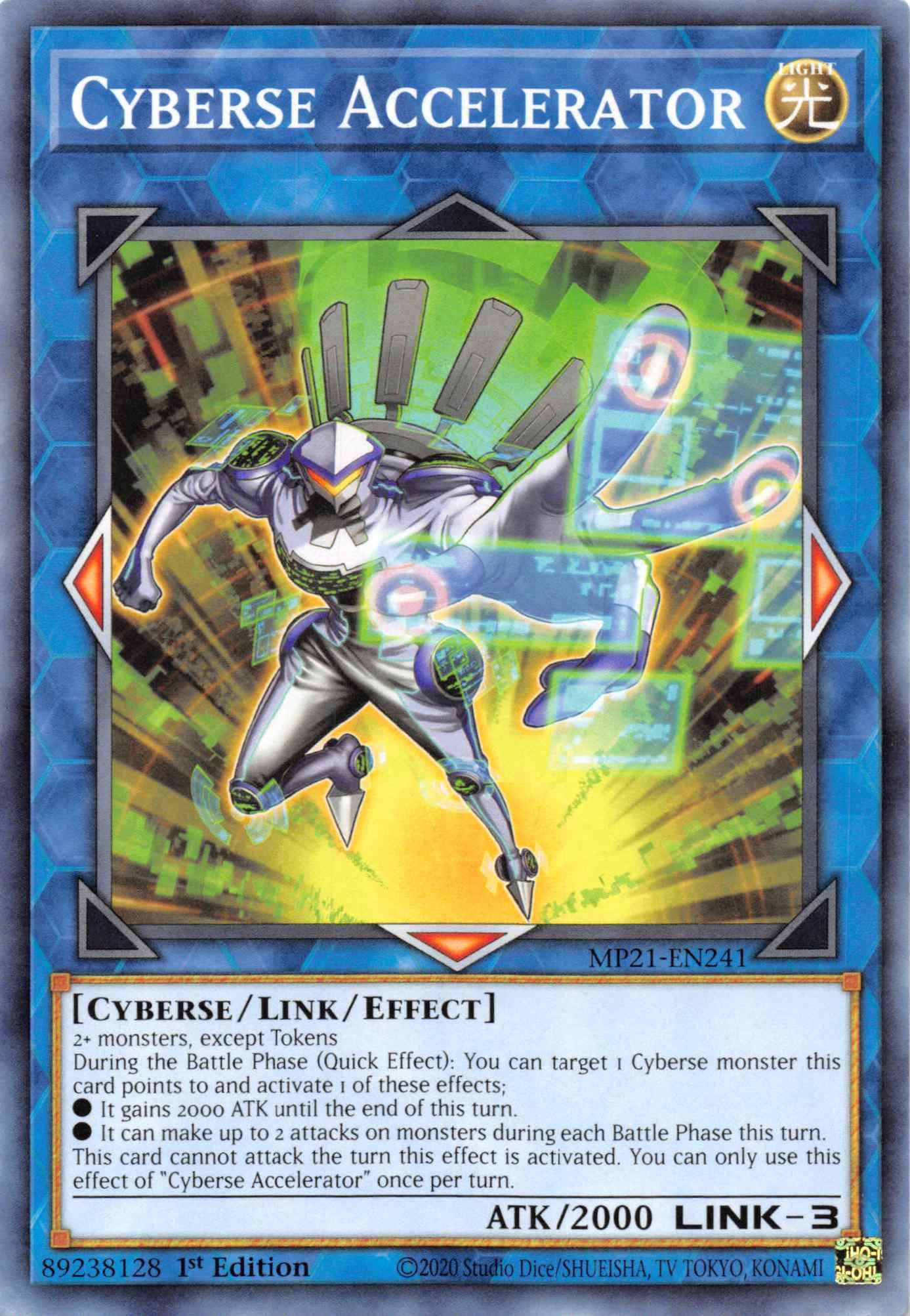 1st Edition, 2021 Tin of Ancient Battles, Common, Cyberse, Light, Link/Effect Monster Cyberse Accelerator [MP21-EN241] Common - Trading Card World