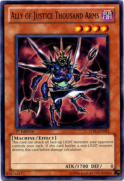 1st Edition, Common, Dark, Effect Monster, Machine, Starstrike Blast, Unlimited Ally of Justice Thousand Arms [STBL-EN093] Common - Trading Card World