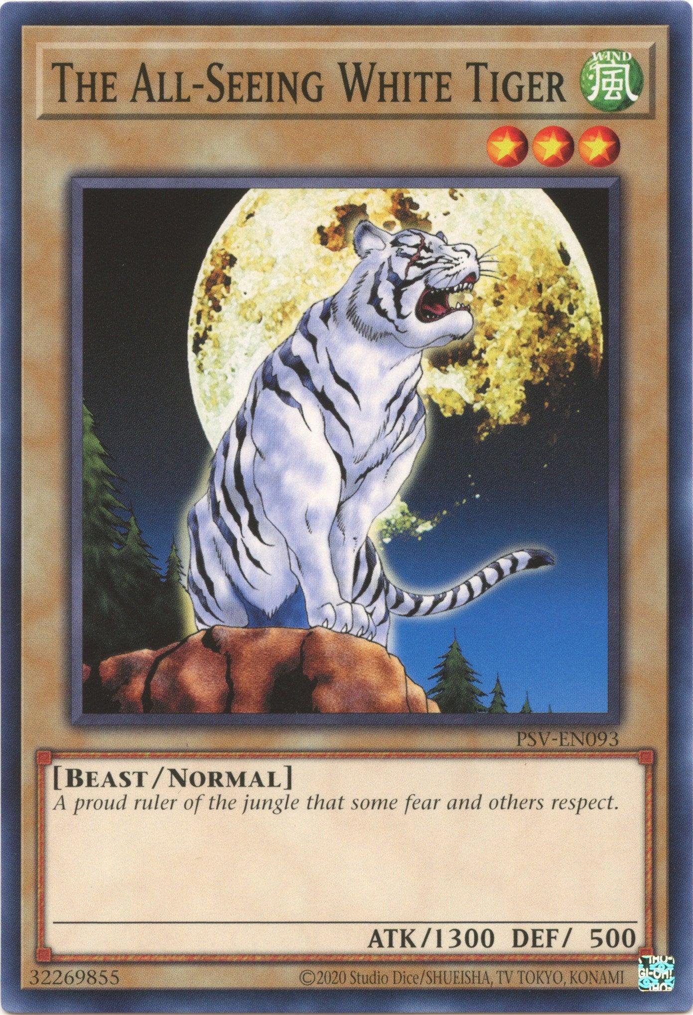 Beast, Common, Normal Monster, Pharaoh's Servant (25th Anniversary Edition), Unlimited, Wind The All-Seeing White Tiger (25th Anniversary) [PSV-EN093] Common - Trading Card World