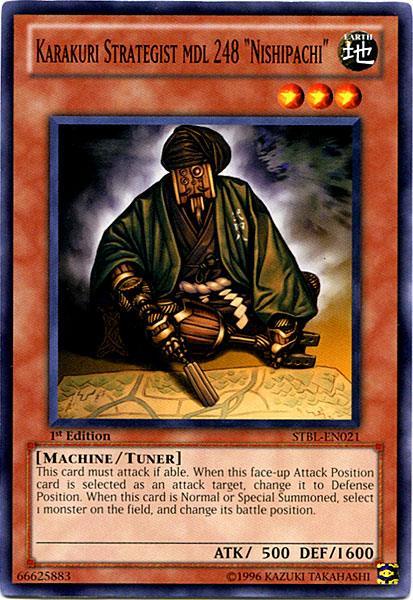 1st Edition, Common, Earth, Machine, Starstrike Blast, Tuner Monster, Unlimited Karakuri Strategist mdl 248 Nishipachi [STBL-EN021] Common - Trading Card World