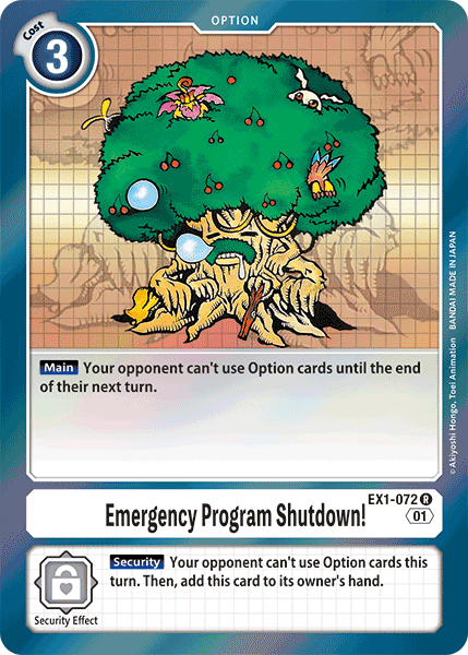 Classic Collection, EX1-072, Option, Rare, White Emergency Program Shutdown! [EX1-072] [Classic Collection] - Trading Card World