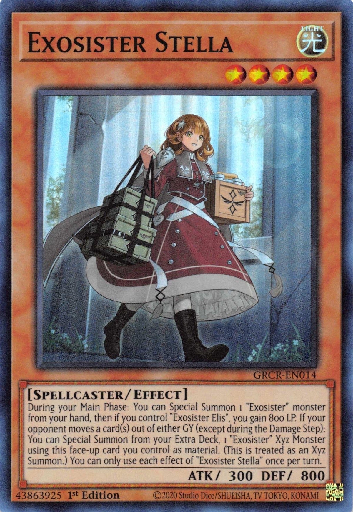 1st Edition, Effect Monster, Light, Spellcaster, Super Rare, The Grand Creators Exosister Stella [GRCR-EN014] Super Rare - Trading Card World