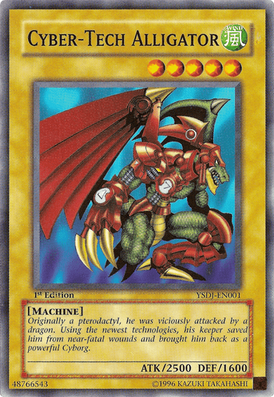 1st Edition, Common, Machine, Normal Monster, Starter Deck: Jaden Yuki, Unlimited, Wind Cyber-Tech Alligator [YSDJ-EN001] Common - Trading Card World