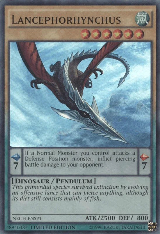 Dinosaur, Limited, Pendulum Monster, The New Challengers, Ultra Rare, Wind Lancephorhynchus (Sneak Peak) [NECH-ENSP1] Ultra Rare - Trading Card World