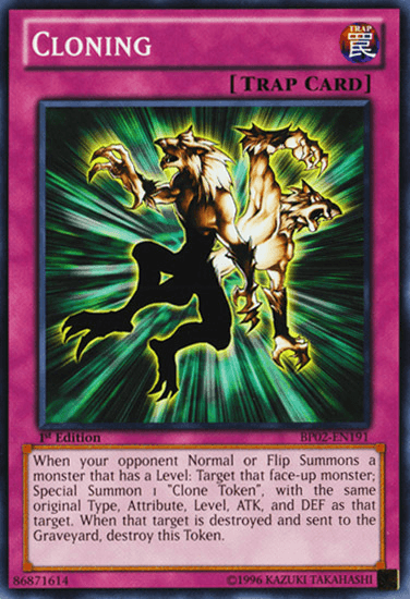 1st Edition, Battle Pack 2: War of the Giants, Common, Normal Trap, Trap, Unlimited Cloning [BP02-EN191] Common - Trading Card World
