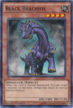 1st Edition, Battle Pack 3: Monster League, Dinosaur, Earth, Effect Monster, Shatterfoil Rare Black Brachios [BP03-EN112] Shatterfoil Rare - Trading Card World